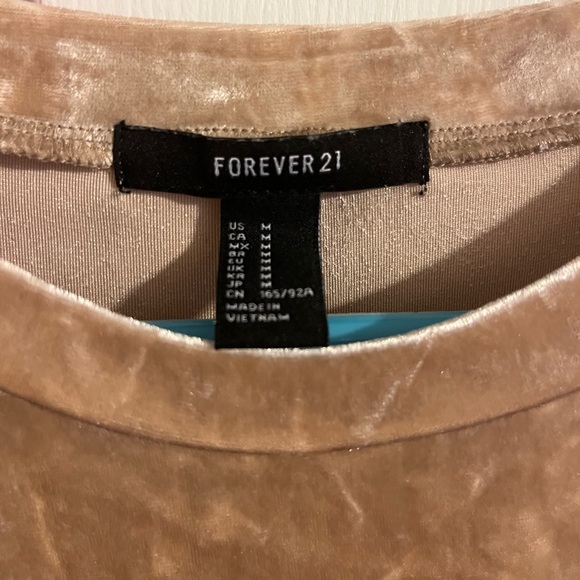 Forever 21 rose gold/gold/champagne crushed velvet tshirt dress size M - Picture 2 of 6